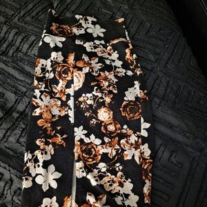 Floral Black and White Skirt